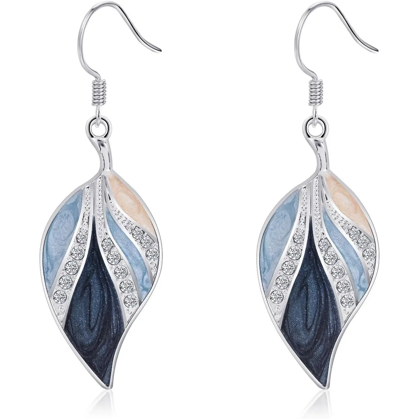 Leaf Dangle Earrings for Women Enamel Boho Teardrop Dangling Bohemian Tropical Earrings Plant Jewelry for Vacation