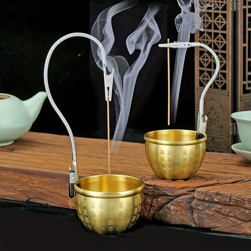 Vertical Scented Incense Burner Stand Stainless Steel Portable with Double Crocodile Clips Heat Resistant Anti Tilt Design Indoor Outdoor Use Home Patio Camping Insect Repellent Tool Fragrance Aroma Incense Holders