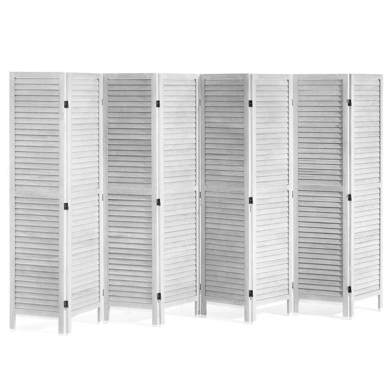 VEVOR Wood Room Divider, 8 Panel Wood Folding Privacy Screen, 66.9 InchesTall Indoor Louvered Wooden Partition, Portable Decoration Screen, for Room Separation, Home, Office, Restaurant Bedroom