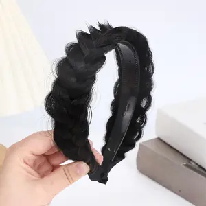 Fishbone braid wig headband for women, high-end luxury braided headband with high crown, loose headband, suitable for themed events, cosplay, casual wear, holiday headband, cosplay accessory