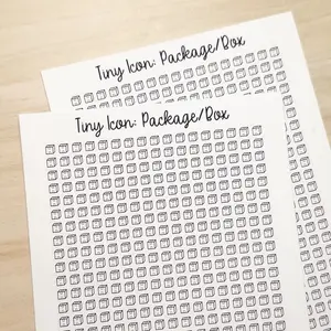 Tiny Icon: Package Box Functional Sticker Sheet 5 mm Square Mail Delivery Shipment Parcel Moving Bujo