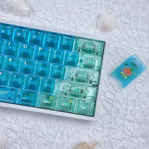 Vibrant Hawaiian Keycaps 135 Keys UV Printed PC All Mechanical Keyboards Compatible Cherry Profile Thickened Keycaps High-Quality PC Material