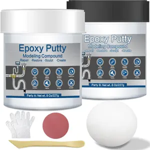 Epoxy 16 oz AB Epoxy Filler for Fast Repair Leaks Underwater High Self-Hardening Pool Sculpt Clay for Wood Tile Repairing, Bonding, Sculpting White