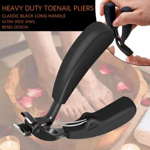 Professional Stainless Steel Nail Clippers, Wide Opening Anti-Splash Design, Long Handle Thick Toenail, Suitable for Men and Elderly