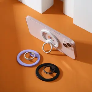 Magsafe Magnetic Phone Holder Diamond Ring Stand Metal Painted Desktop Mount Compatible iPhone Android Lightweight Portable