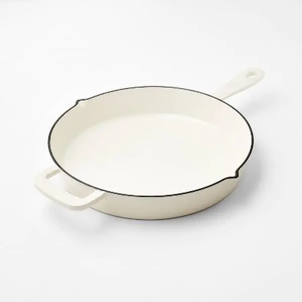 Stylish Enamel Skillet - Figmint Multipurpose Cookware Pan for Eggs, Kitchen Cooking Use