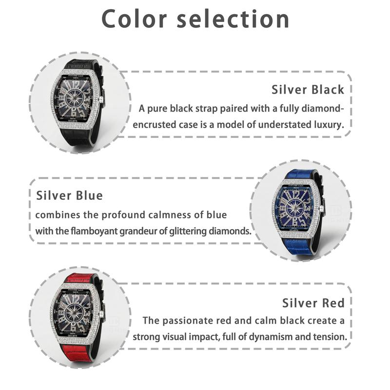 Luxury Rhinestone Decorated Quartz Watch New Style Fashionable Elegant Square Dial Analog Watch For Men & Women Trendy Watch For Daily Life With Box