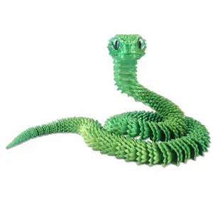 3D Printed Snake Toys, 23.6'' Large Size Snake Eggs with Flexible 3D Articulated Snake Inside, Eco-Friendly Fidget ADHD Snake Toys, 3D Printed Animals Perfect for Desk Pet for Easter (Green)