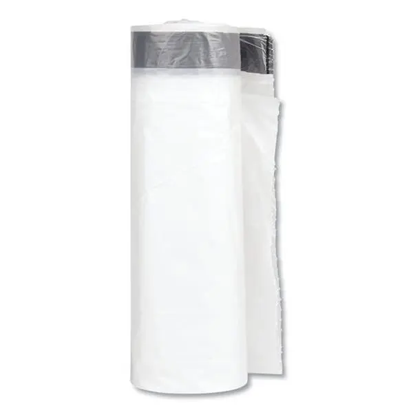Draw-Tuff Institutional Draw-Tape Trash Bags, IBS 23 Gal Strong 1 Mil Thick Extra Heavy Co-Extruded Food Storage Can Liners, 28.5" Height, Easy 1-At-A-Time Dispensing, 25 per Pack, 6 Packs per Case