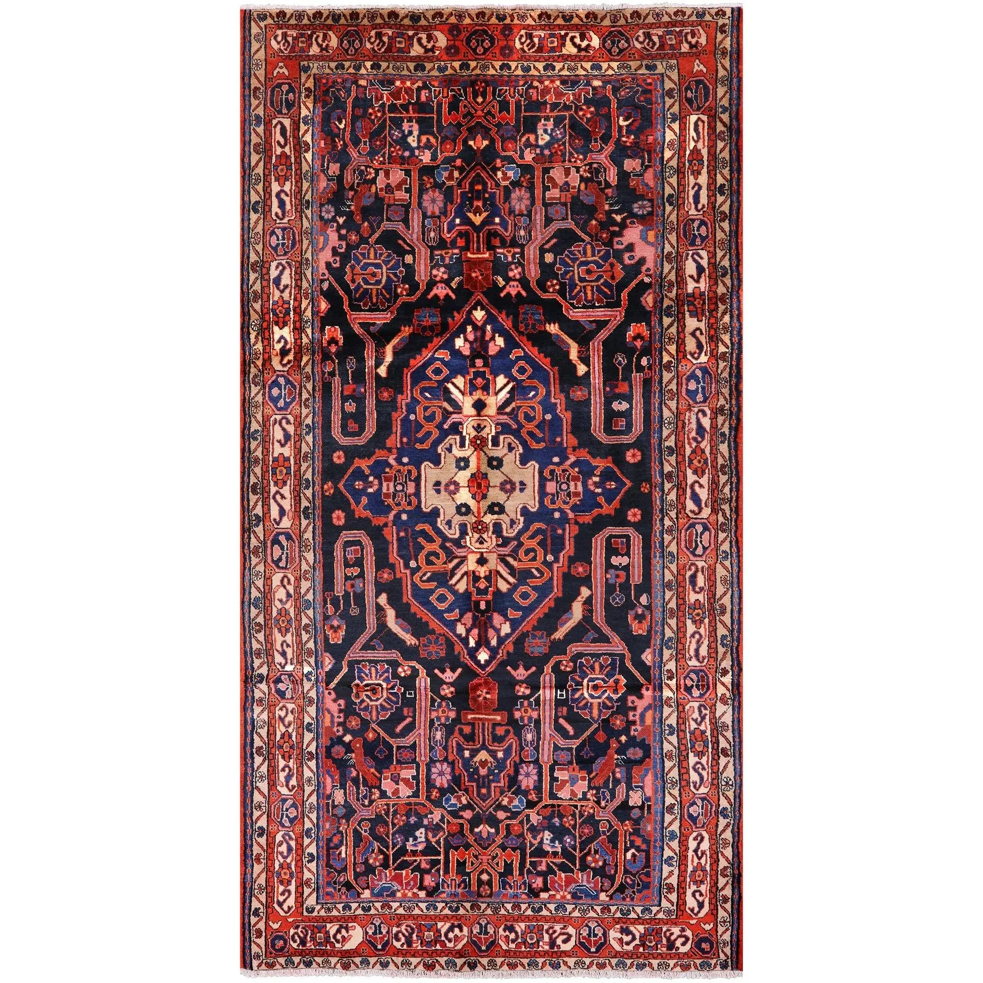 New Persian Nahavand Handmade Rug - 5' 7" X 10' 10"