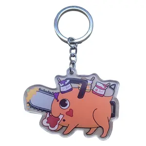 Chainsaw Man Pochita Jam Keychain, Acrylic Charm Inspired by Anime Meme Style, Cute Funny Pochita Aesthetic, Gift for Anime Fans, Gift for Chainsaw Man Lovers, Gift for Collectors