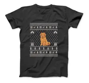 Ugly Xmas Sweater Style Briard Dog Reindeer Christmas T-Shirt