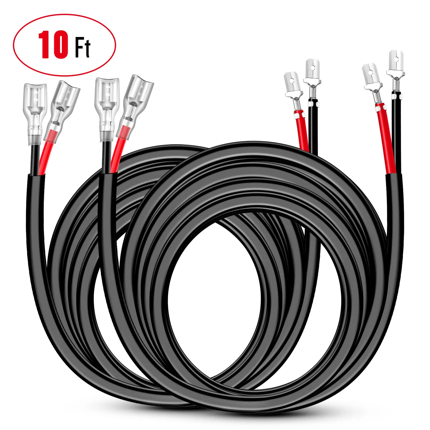 Nilight LED Light Bar Wiring Harness 2 PCS 12 AWG Extension Kit 10 Feet for Off Road Work Lights Driving Fog Boat Lighting Lightbar Led Backlights, Light Bars