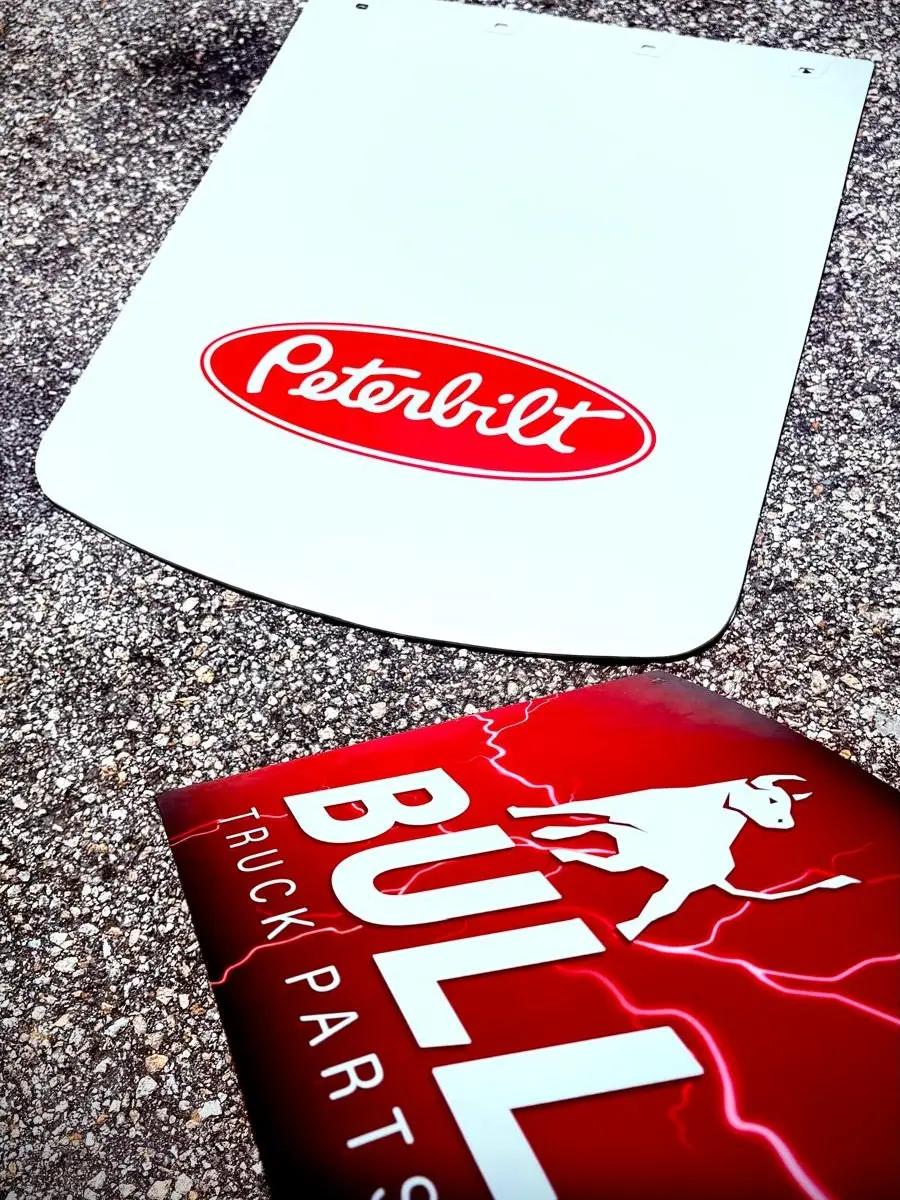 Heavy Duty White Rubber Mud Flap for Peterbilt Trucks (24" x 30" x 1/4") – MF3-9850