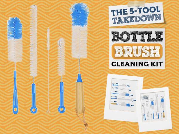 Fermentaholics The 5 Tool Takedown Bottle Brush Cleaning Kit | 5 Piece Scrubbing Brush Set for Cleaning Bottles, Jars, Jugs, Straws, Fermenters, Drains, and More Fermentaholics The 5 Tool Takedown Bottle Brush Cleaning Kit | 5 Piece Scrubbing Brush Set for Cleaning Bottles, Jars, Jugs, Straws, Fermenters, Drains, and More