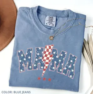 Mama 4th Of July Comfort Colors Shirt, American Flag Mom Shirt, Pregnancy Reveal Shirt, 4th Of July Tee, Womens Patriotic, New Mom Gift For Women