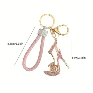 1pc Rhinestone-Embellished High Heel Shoe Keychain for Women - Sparkling Car Keyring with Lobster Clasp, Elegant Bag Charm Accessory, Birthday Gift Idea, Fashion Accessory, Stylish Keyring, Shiny Rhinestones, Fashion Keyring, Fashion Lovers