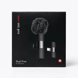 Mini Mic Pro Dual Wireless Lavalier Microphone for iPhone, iPad & USB-C Devices – Noise Reduction, Plug & Play