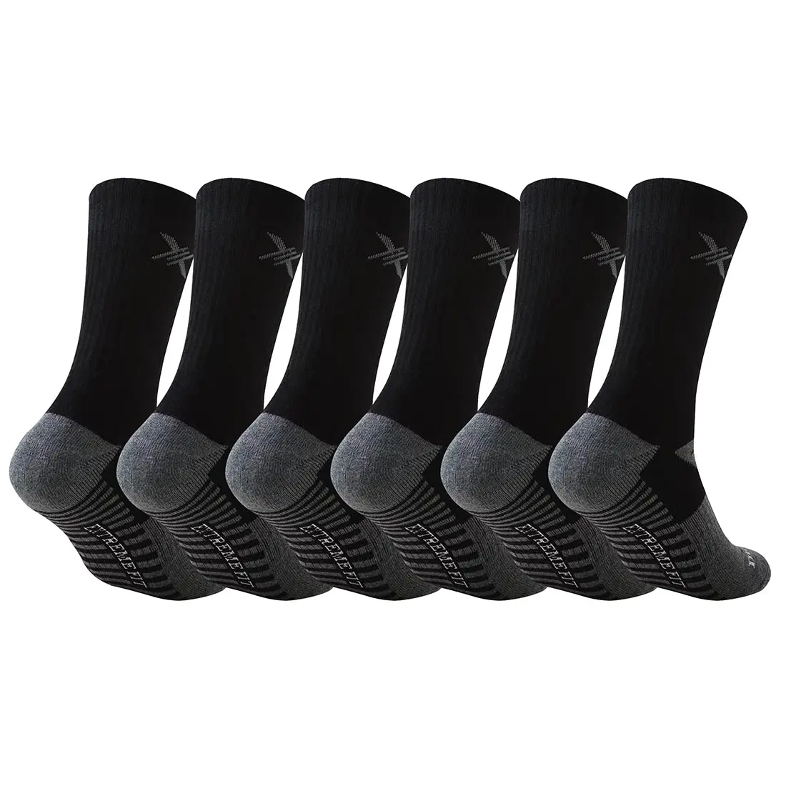 Extreme Fit Dri-Tech Crew Socks (6-Pairs) – Breathable, Moisture-Wicking & All-Day Comfort Menswear Compression