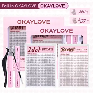 OKAYLOVE Idol | Brown Idol Lash Clusters Kit Wispy Lash Extension Kit | Look Like Real Lashes DIY Eyelash at Home for Natural Makeup Girl Gifts #Summervibes