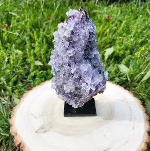 Uruguayan Natural Amethyst Geode on Metal Base