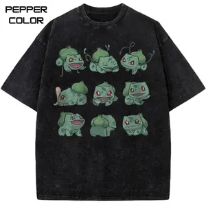 BBulbasaur Graphic T-Shirt, PKM Anime Shirt, Anime Vintage Shirt, Manga Shirt, Crew Neck Casual Cotton Shirt, Streetwear for Men, for Women, Gift for fans