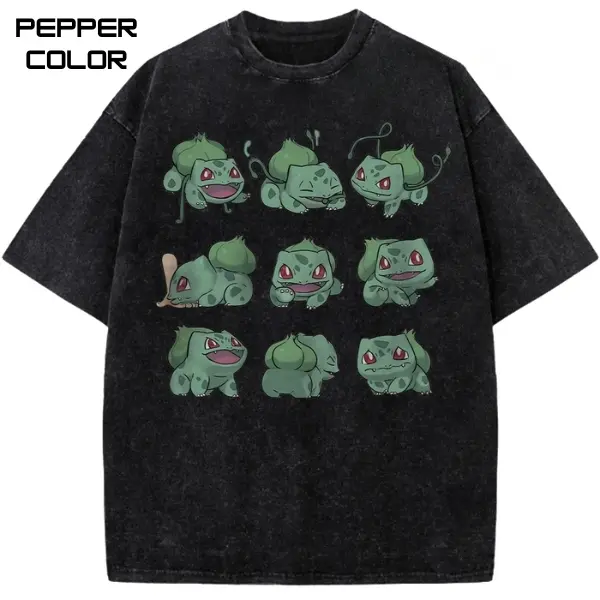 BBulbasaur Graphic T-Shirt, PKM Anime Shirt, Anime Vintage Shirt, Manga Shirt, Crew Neck Casual Cotton Shirt, Streetwear for Men, for Women, Gift for fans Top Womenswear
