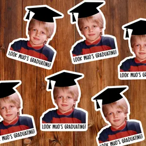 Graduation Gift, Custom Graduation Party Decoration, Alumni Stickers, Personalized Graduation Favors, Confetti or Stickers with Photo