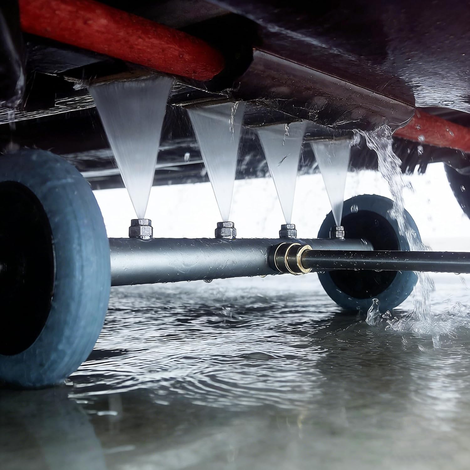 2026 Pressure Washer Undercarriage Cleaner, 16 Inch Power Washer Surface Cleaner, Undercarriage Water Car Broom Attachment with Extension Wand, 4000 PSI