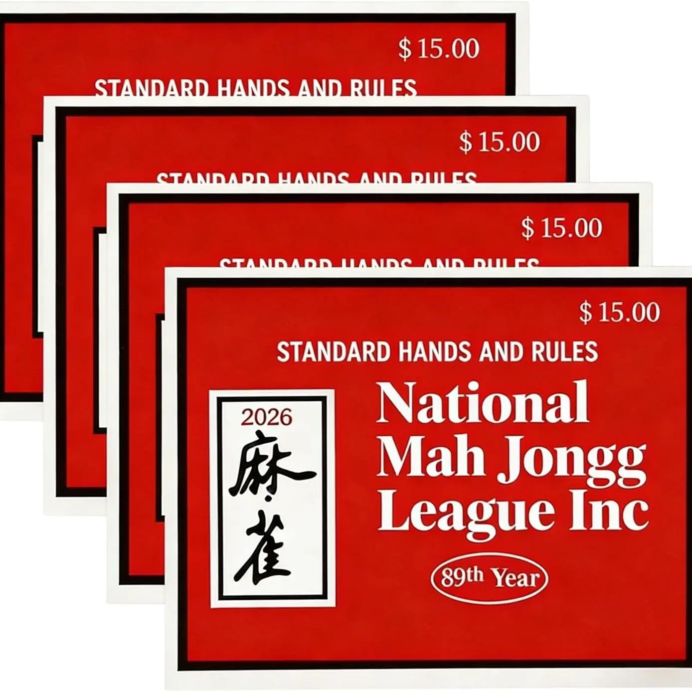 Mahjong Card 2026 Official Revision – Extra Large Print American Mahjong Cards 2026, Easy to Read, High Contrast Mahjong Card for Enthusiasts, Card Game, Standard Hands And Rules, 2026 Mahjong Cards Official Large Print(4PCS)