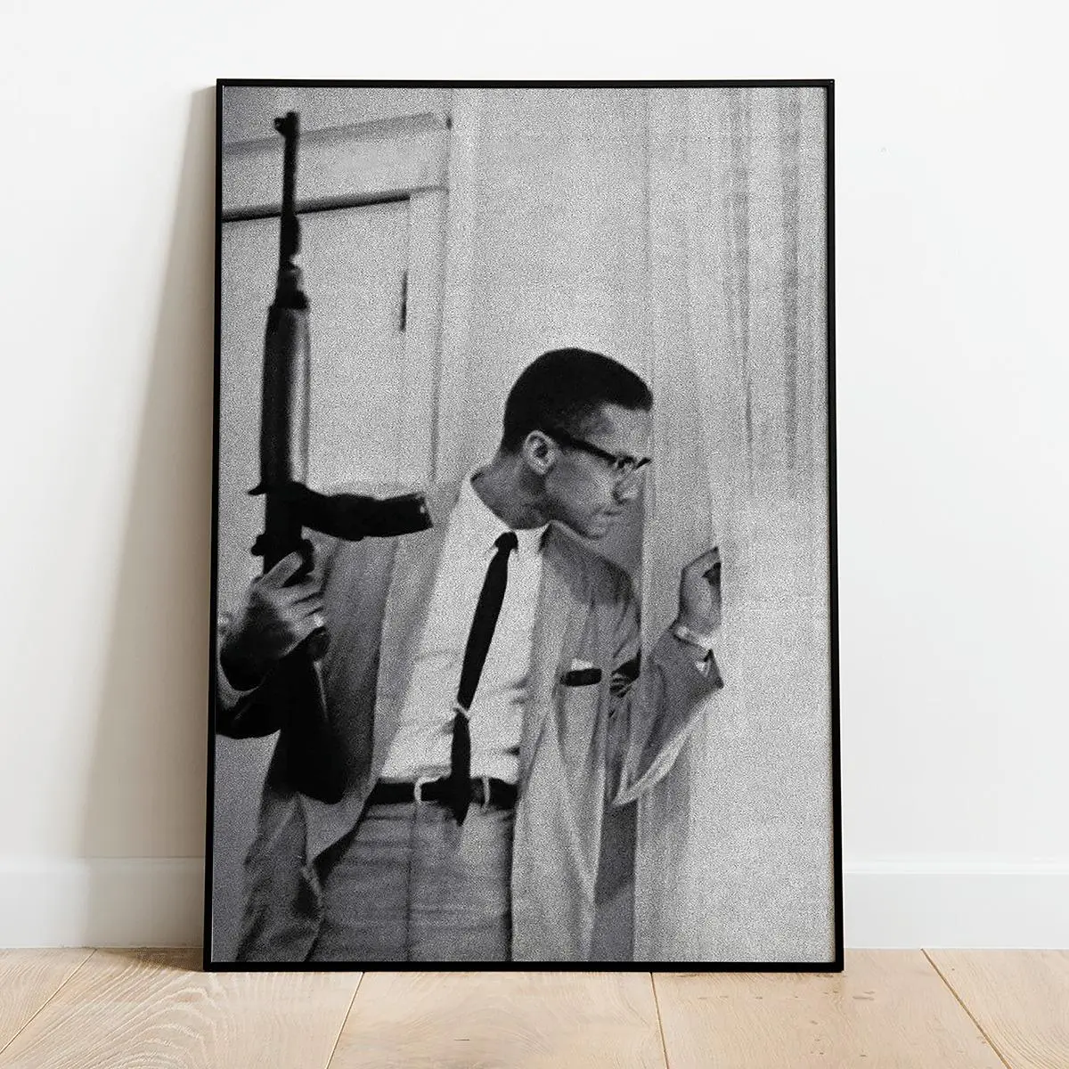 Black And White Malcolm X Poster, Motivational Wall Art, Inspirational Civil Rights Decor Poster Unframe