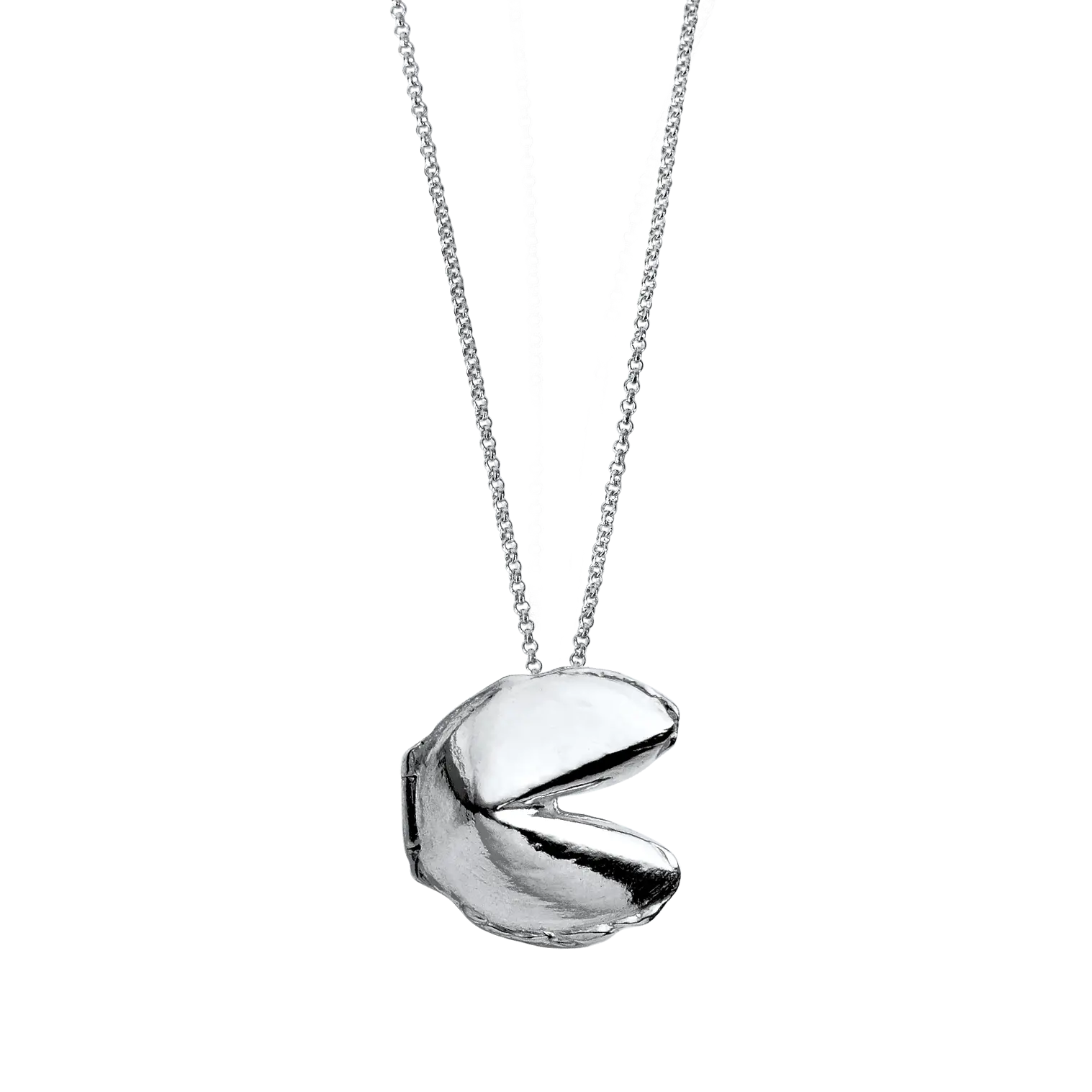 Silver Medium Fortune Cookie Locket