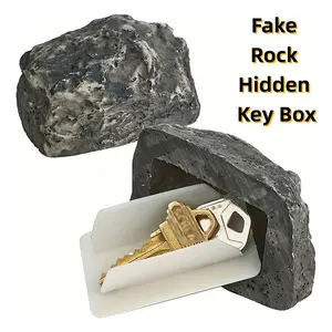 Outdoor Garden Hidden Key Box, Fake Rock Realistic Stone Decor, Waterproof and Durable, Secure Backup Key Storage, Easy to Use and Reliable, Decorative Stones