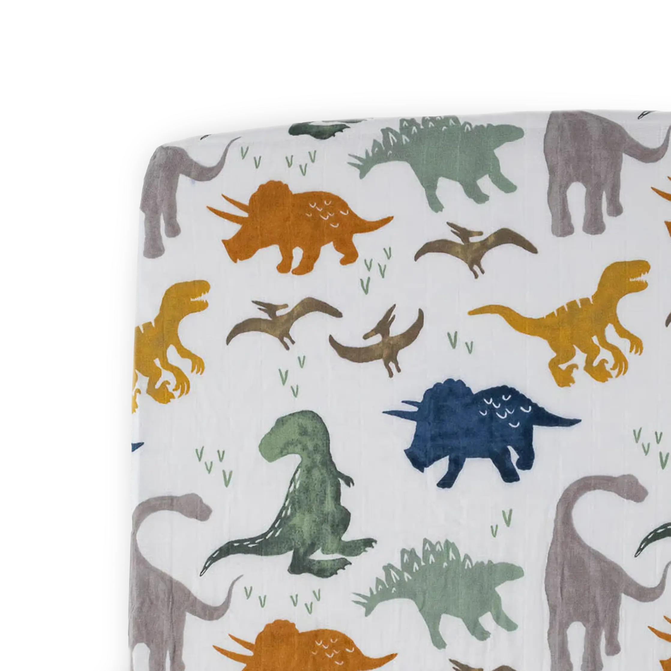 Cotton Muslin Crib Sheet - Dino Friends Cotton Muslin Crib Sheet - Dino Friends