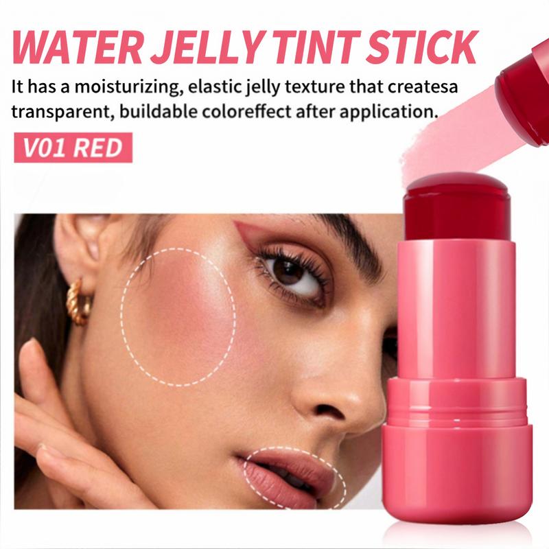 4pcs Jelly Blush Lipstick Makeup For Eyes Lips Cheeks Easy To Carry Multifunctional Clear Jelly Blush Stick Tinted Matte Cream Long Lasting Cosmetic