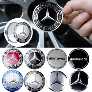 4Pcs 60/63/68mmCar Styling Wheel Center Hub Caps Stickers Auto Replacement Accessories For Mercedes Benz AMG A B C D M S R G Class GLK GLA CLA GLB GLC W108 W124 W126 W140 W168 W169 W176 W177 W190 W201 W202 W203 W204 W205 W210 W211 W212 W213 W220 W221 W222