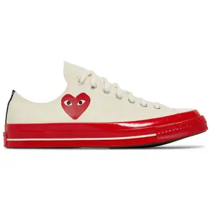 Converse Chuck Taylor All Star 70 Ox Comme des Garcons PLAY Egret Red Midsole A01796C Men's Fashion Shoes New