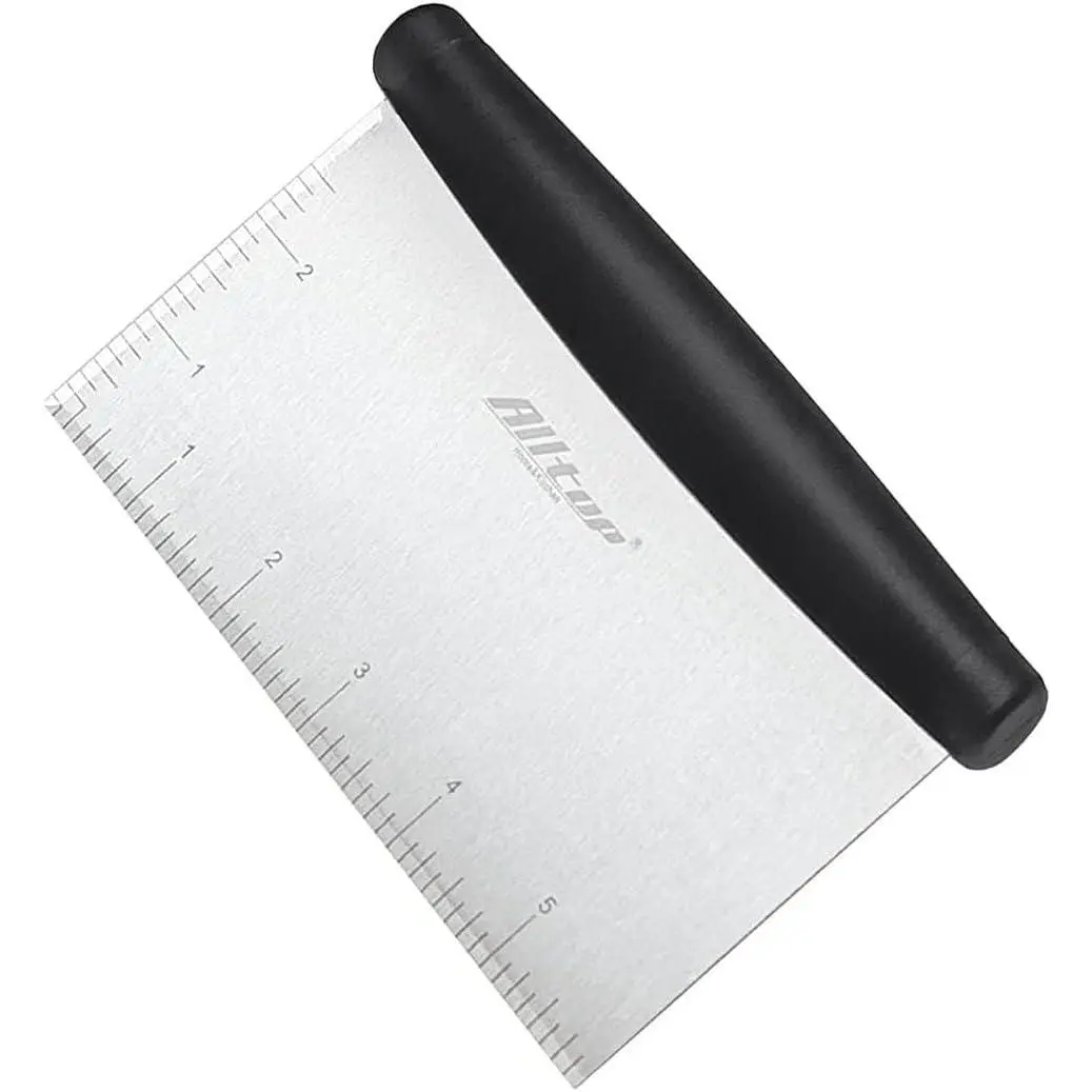 Bench Scraper & Chopper for Kitchen - Ideal Baking Essential Utensil,Stainless Steel Pastry/Dough/Food Cutter Tool for Cake Pizza Bread,Grilling