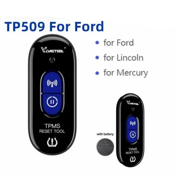 VDIAGTOOL TP509 Car TPMS Reset Tool - Tire Pressure Monitor Sensor Activator for Ford, Lincoln, Mercury, CR2032 Battery Compatible, 315/433MHz Sensor Support, Father's Day Gift Option
