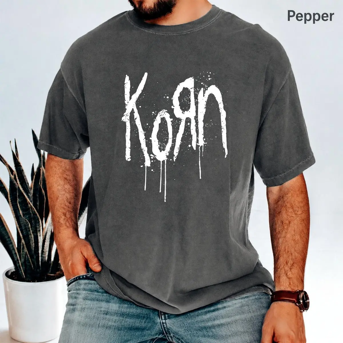 [sale Up To 40%] Korn Music Short Sleeve T-Shirt Men Vintage Metal Gothic Rock Style Soft Soft Everyday T-Shirt for Men & Women