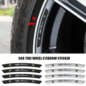 Car Vehicle Wheel HUB Decal Sticker Decoration Strip Tire Arch Protector Fits Alfa Romeo Models Car Accessories