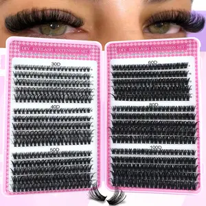 DIY natural-looking eyelash extension, cluster-style false eyelashes for eyelash lift, single eyelash, lightweight makeup