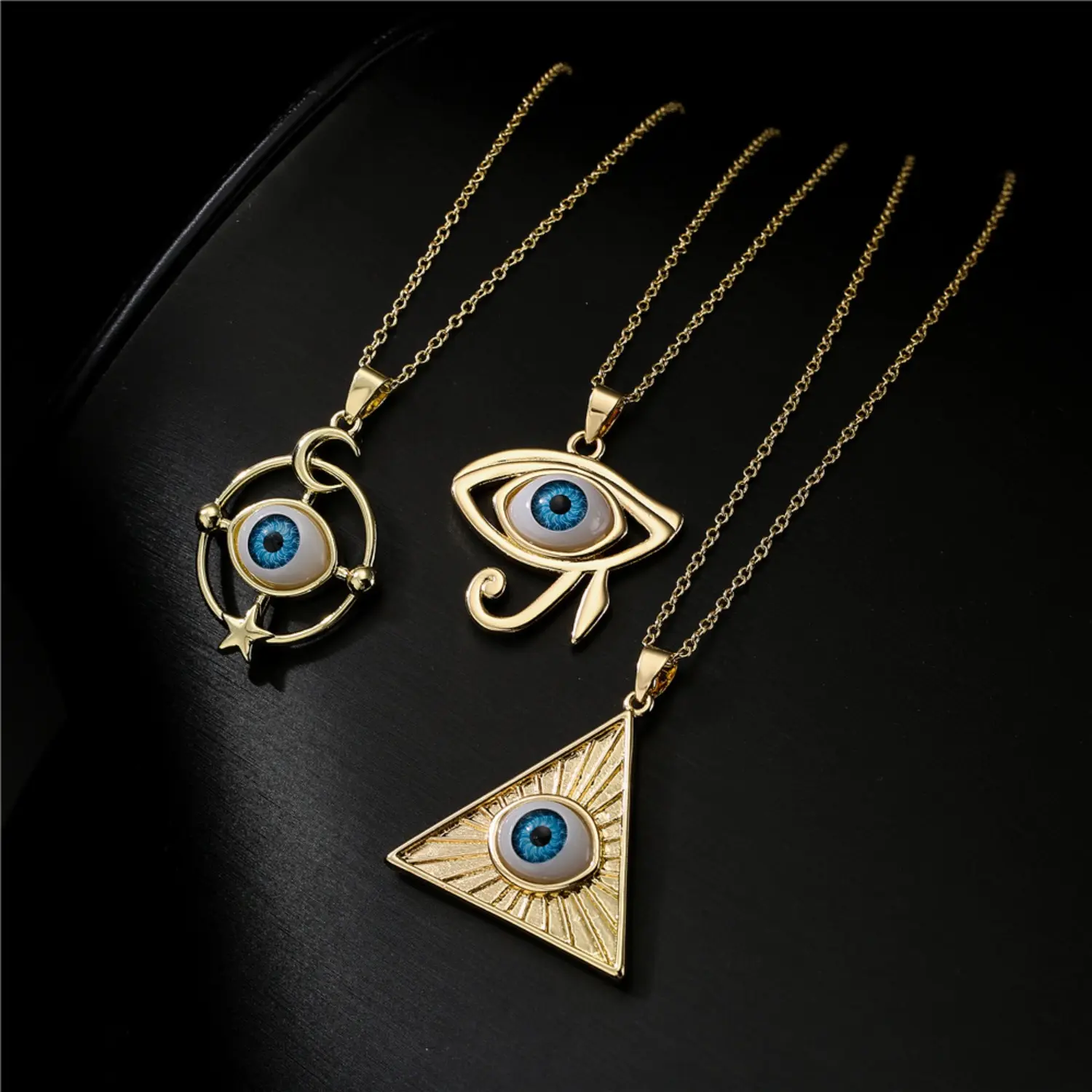Female Stainless Steel Faith Pendant Necklace - Islamic Hamsa Blue Evil Eye Jewelry with Exquisite Chain, Turkish-Greek Ojo Turco Sports & Outdoor Accessory, Chain & Link