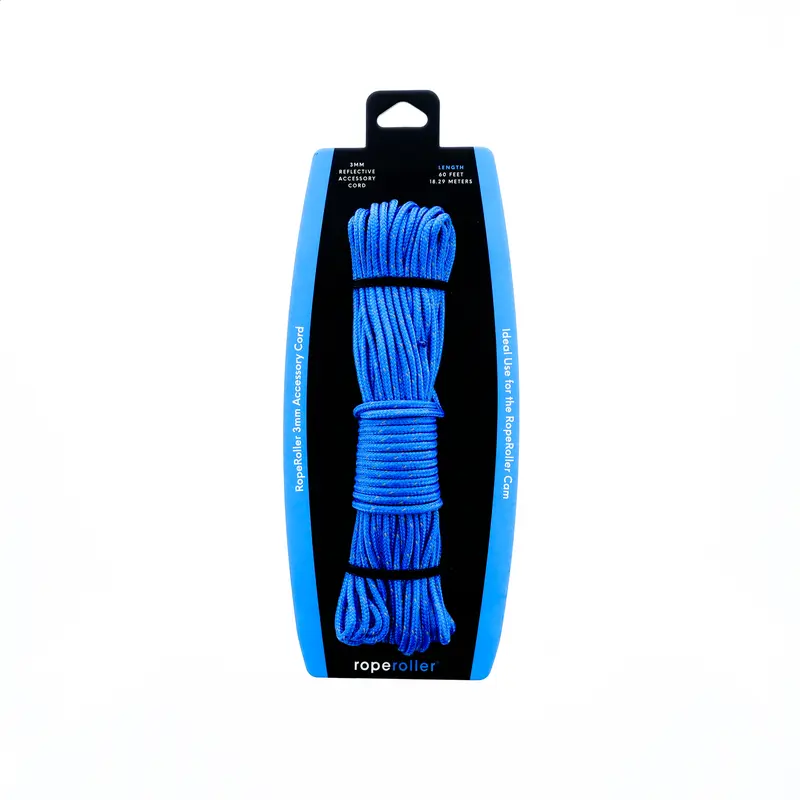 Reflective Camping Rope - 60 ft Durable Tent Accessory, Abrasion-Resistant Camping Tool, Easy-Handling Hardware, High Visibility for Gear Securement, Locking Down Tarp