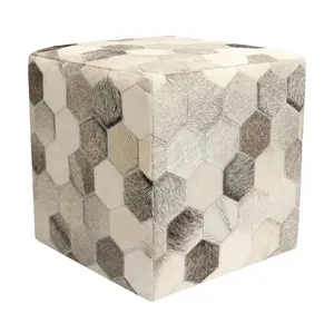 Canvello Galaxy Cowhide Pouf Ottoman