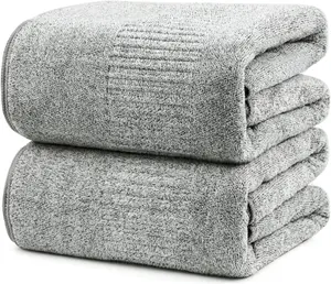 SEISSO Bath Towels, Extra Absorbent & Quick Drying Towels for Bathroom, Viscose Made from Bamboo Soft Bath Sheet (35 x 63inch), Premium Towel Multipurpose Use for Fitness, Spa, Yoga, Grey  Home Goods