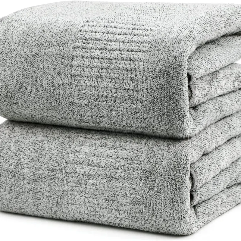 SEISSO Bath Towels, Extra Absorbent & Quick Drying Towels for Bathroom, Viscose Made from Bamboo Soft Bath Sheet (35 x 63inch), Premium Towel Multipurpose Use for Fitness, Spa, Yoga, Grey Home Goods