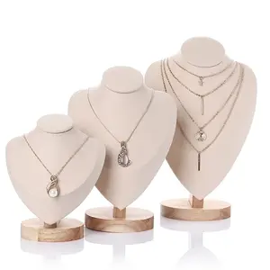 Velvet Portrait Necklace Display Pendant Organizer Mannequin Bust Design for Jewelry Stores Window Display Stand