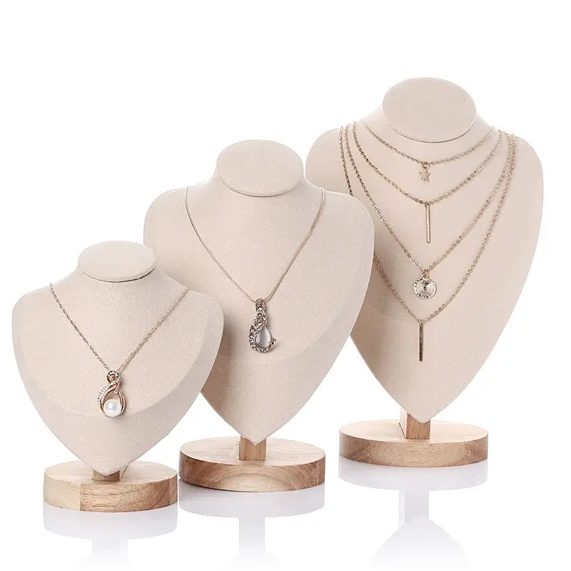 Velvet Portrait Necklace Display Pendant Organizer Mannequin Bust Design for Jewelry Stores Window Display Stand