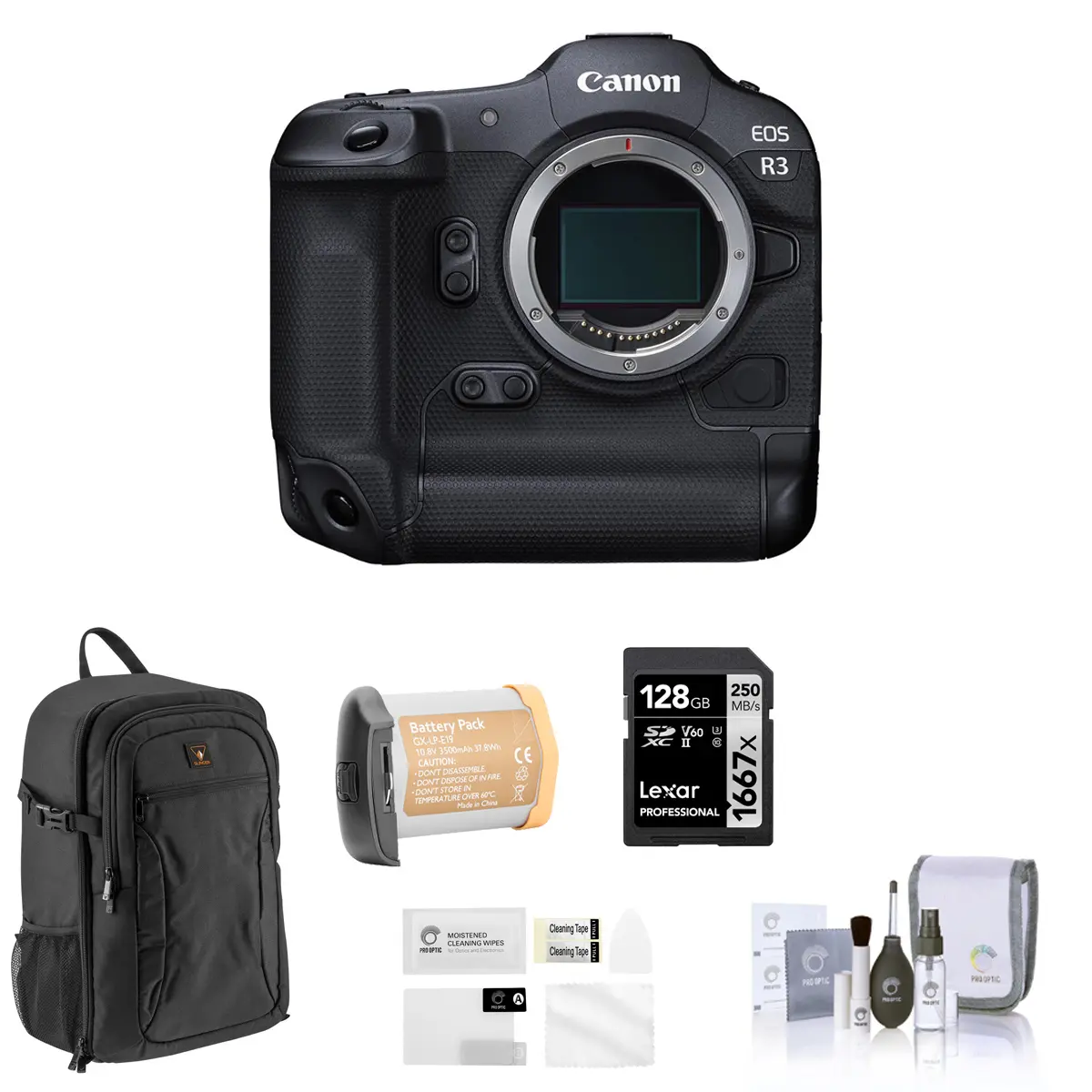 Canon EOS R3 Digital Mirrorless Camera Bundle with Included Value - Electronic Memory SD Card Accessory